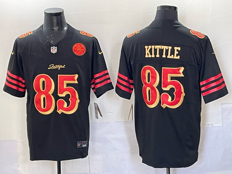 Men San Francisco 49ers #85 Kittle black Limited Nike NFL 2025 Jersey 02